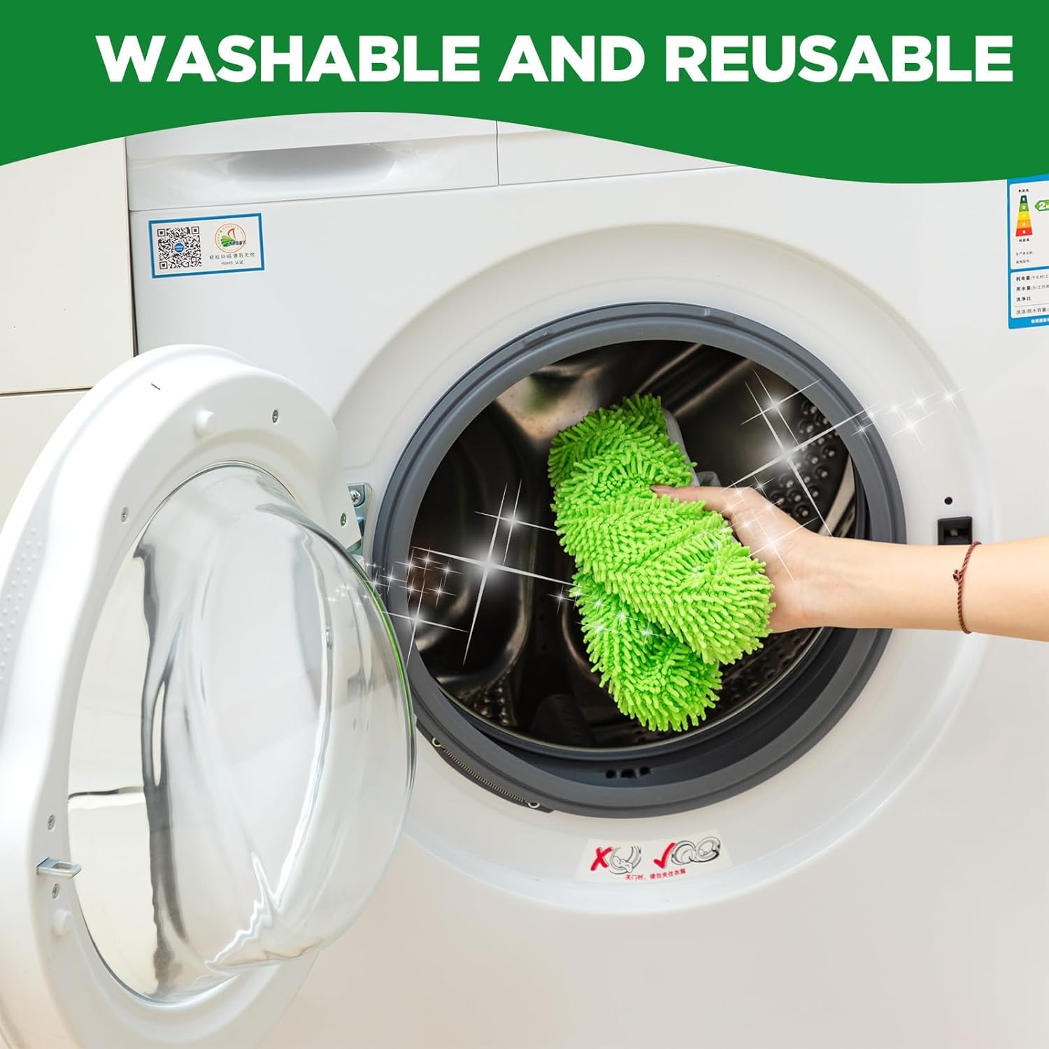 **Reusable Microfiber Mop Pads - 4PCS Washable Wet & Dry Sweeping Cloths for Swiffer Sweeper Refills - Mop Head Replacement for Household Cleaning - Perfect for Hardwood Floors, Tile & Laminate**