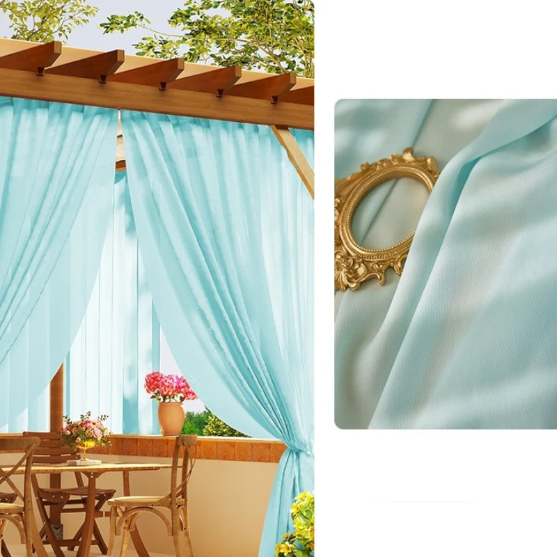 Rita Waterproof Semi-Sheer Outdoor Curtains for Patio, Deck & Porch - UV Resistant & Weatherproof Window Drapes for Sun Protection & Privacy