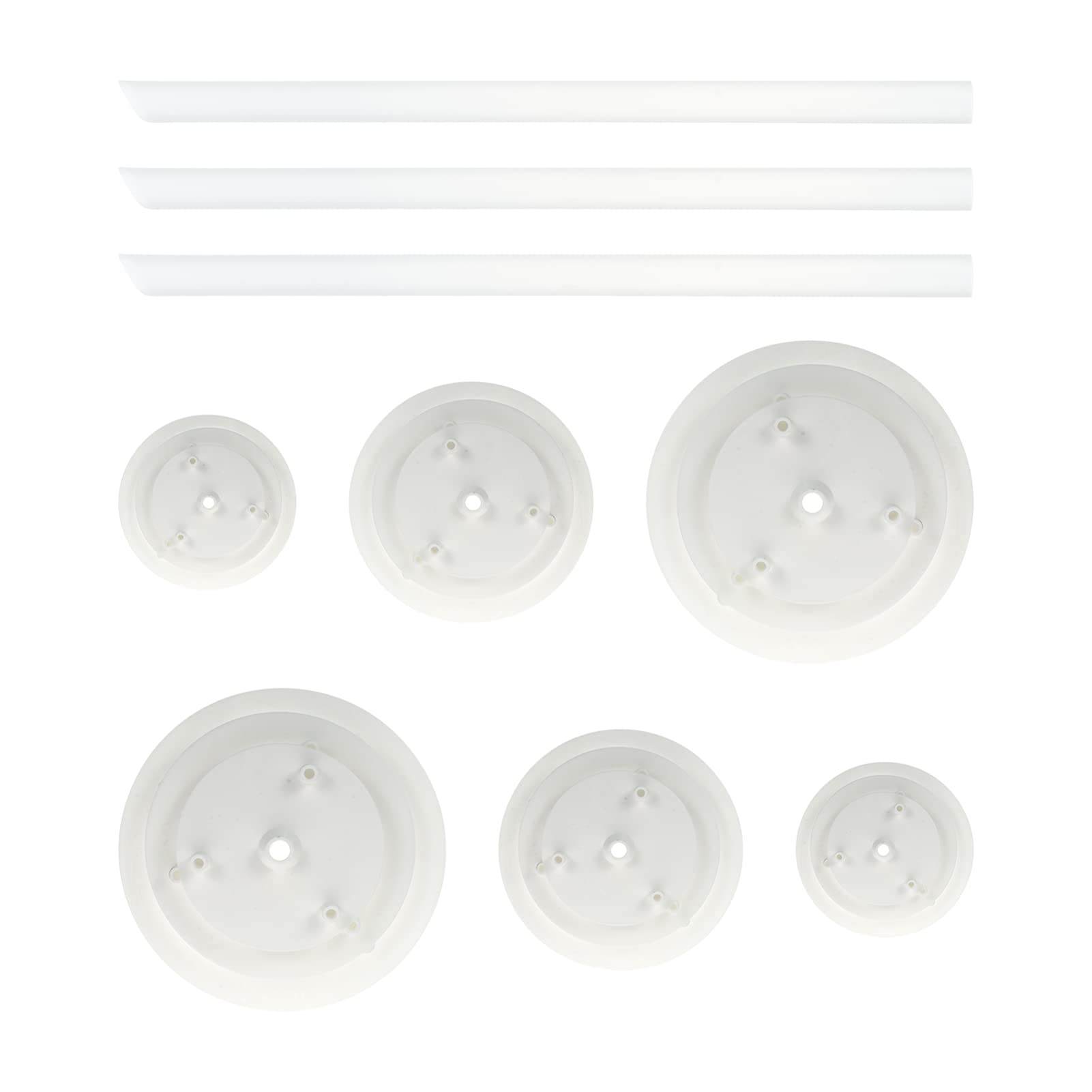 DOITOOL 6-Piece Cake Stacking Stand Kit - White Cake Support Dowels, Mini Cake Boards & Round Dessert Stands for Tiered Cakes, Cupcakes and Pastry Displays - Perfect for Weddings, Birthdays and Baking Decorations