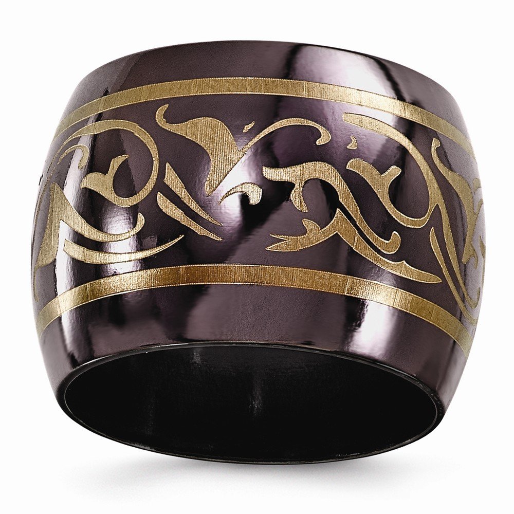 Black Titanium Domed Anodized Copper Color 16mm Band Ring for Men & Women - Durable & Hypoallergenic Wedding, Engagement & Fashion Jewelry Gift