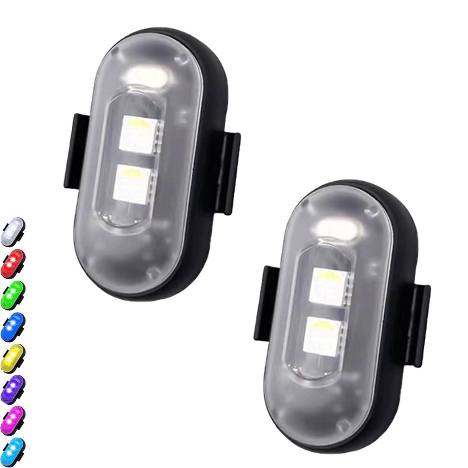 Wireless Remote Control LED Strobe Lights for Cars & Motorcycles - Rechargeable Flashing Warning Lights with Colorful Effects (2 Pack) - Perfect for Emergency Vehicles, Parties, and Night Rides