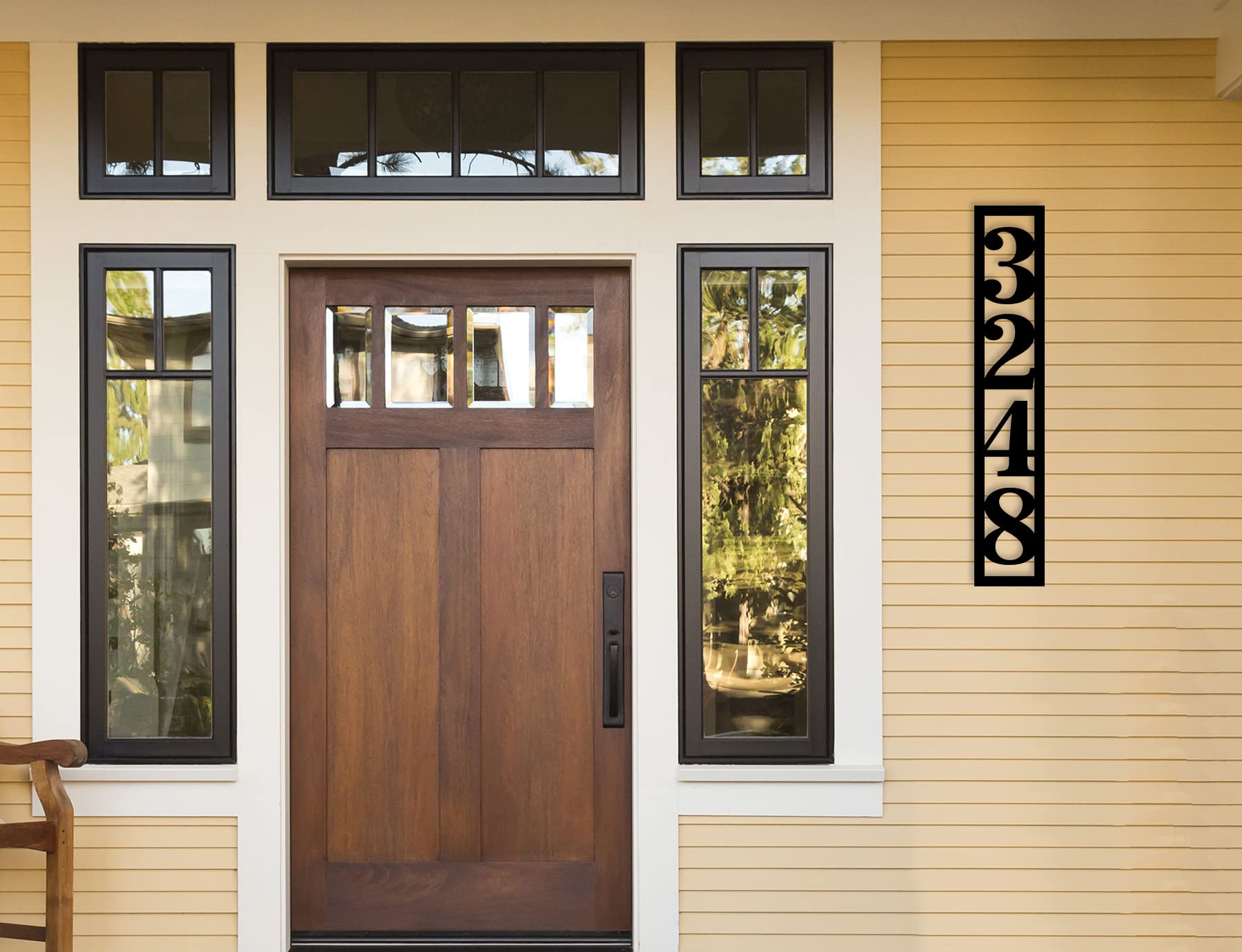 Modern Vertical Metal Address Plaques for Outside - Durable House Numbers for Homes & Mailboxes - Perfect for Front Door, Porch, or Garden Display