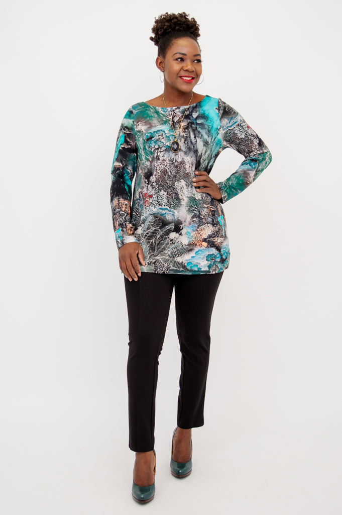 Stylish Women's Bamboo Tunic Top - Comfortable Mandarin Collar Blouse for Casual Wear, Work & Summer Outfits
