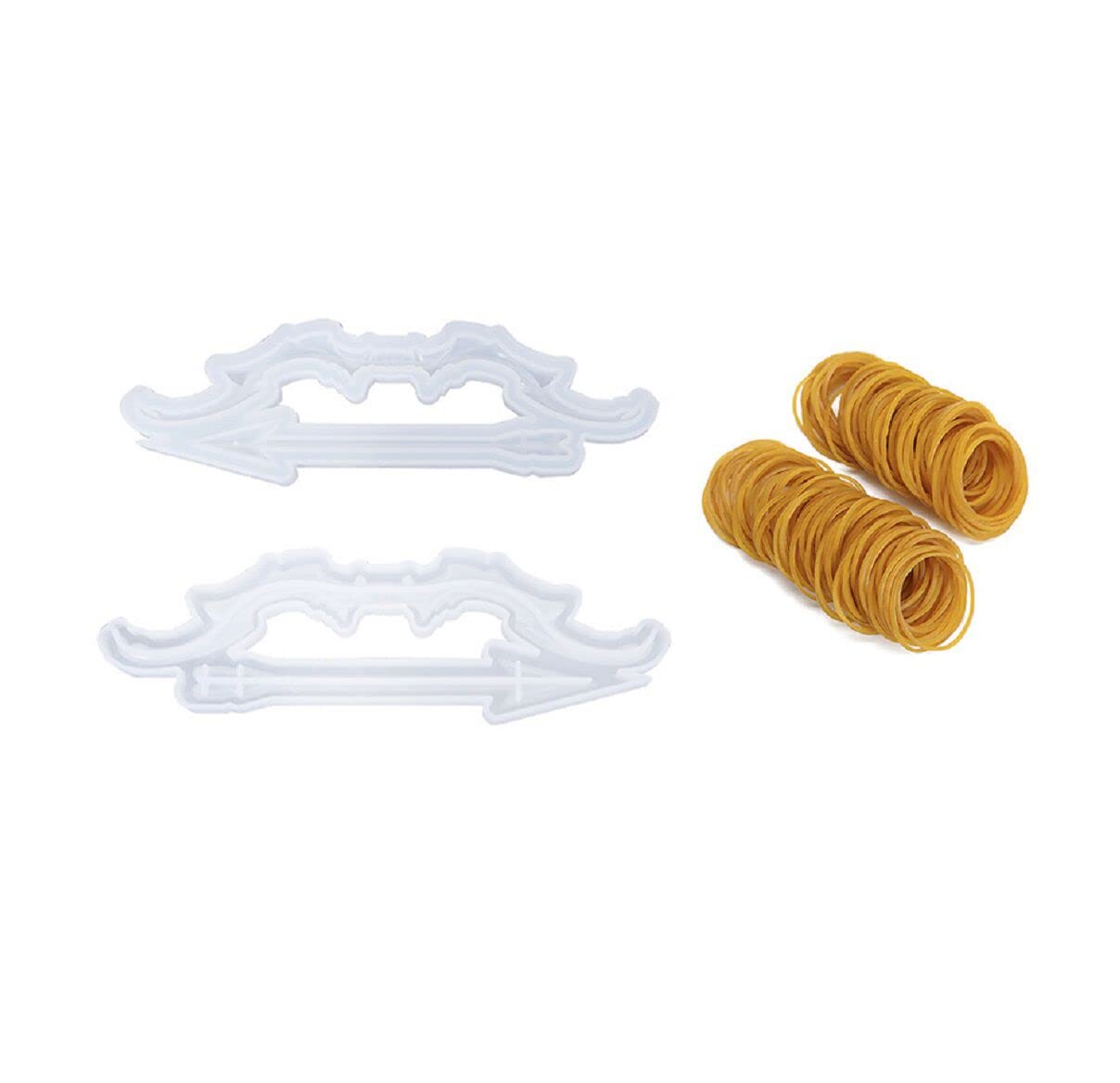 Yalulu Bow and Arrow Resin Molds - DIY Silicone Pendant Mould for Resin Art Casting, Includes 10 Rubber Bands - Perfect for Jewelry Making, Home Decor, and Craft Projects