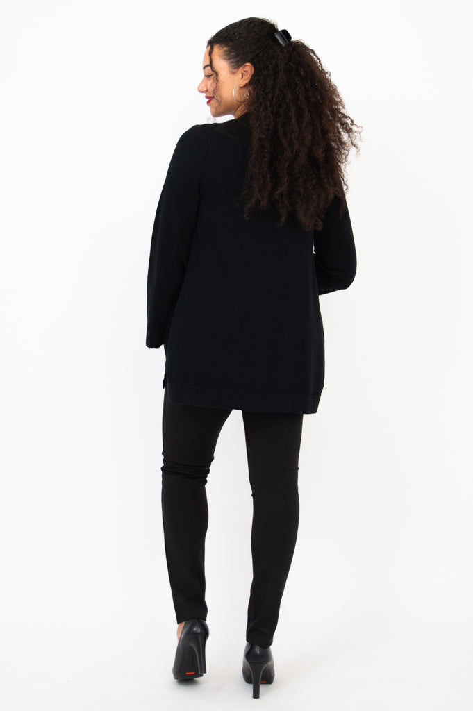 Black Cotton Dallas Cardigan for Women - Cozy & Stylish Knit Sweater for Fall & Winter Outfits