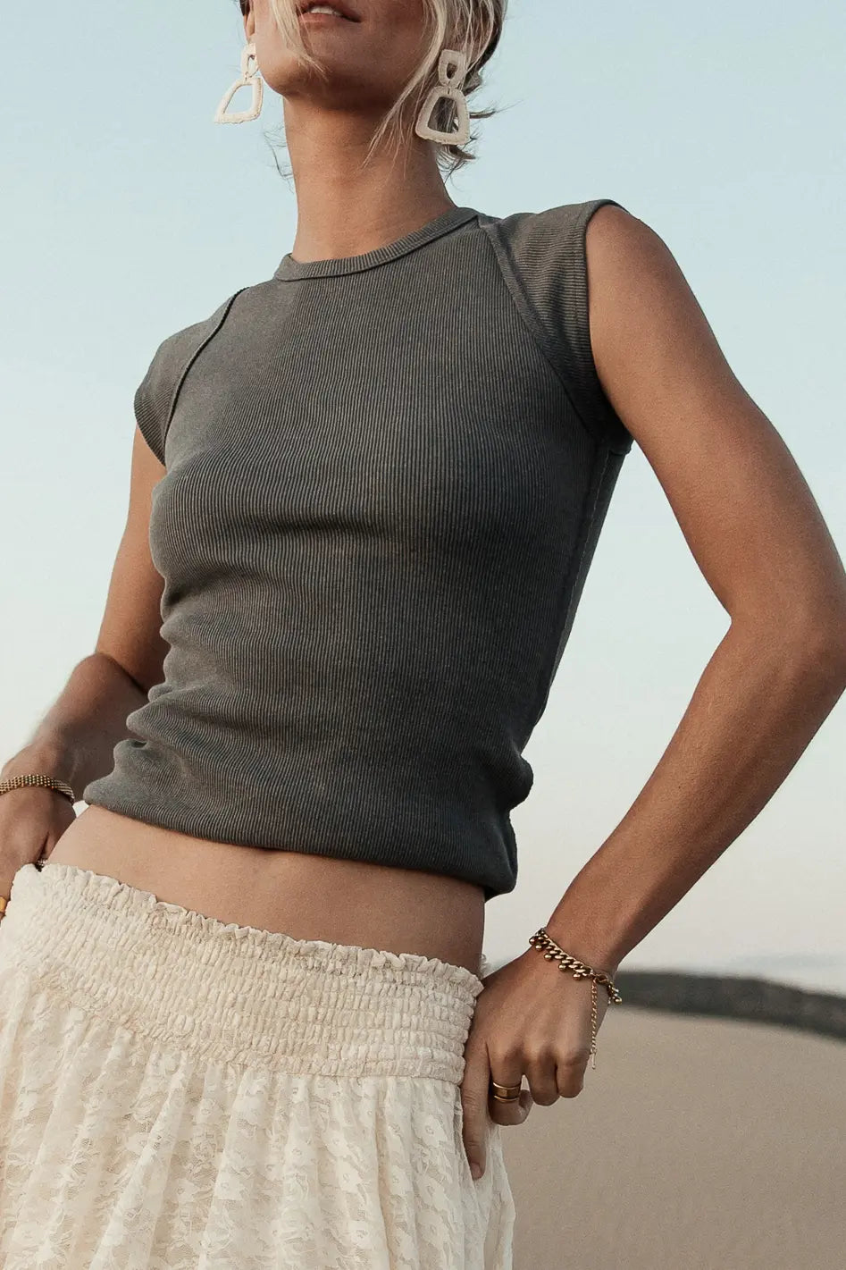 Blue Huxley Tank Top for Women - Lightweight Casual Summer Shirt - Perfect for Beach, Gym, and Everyday Wear
