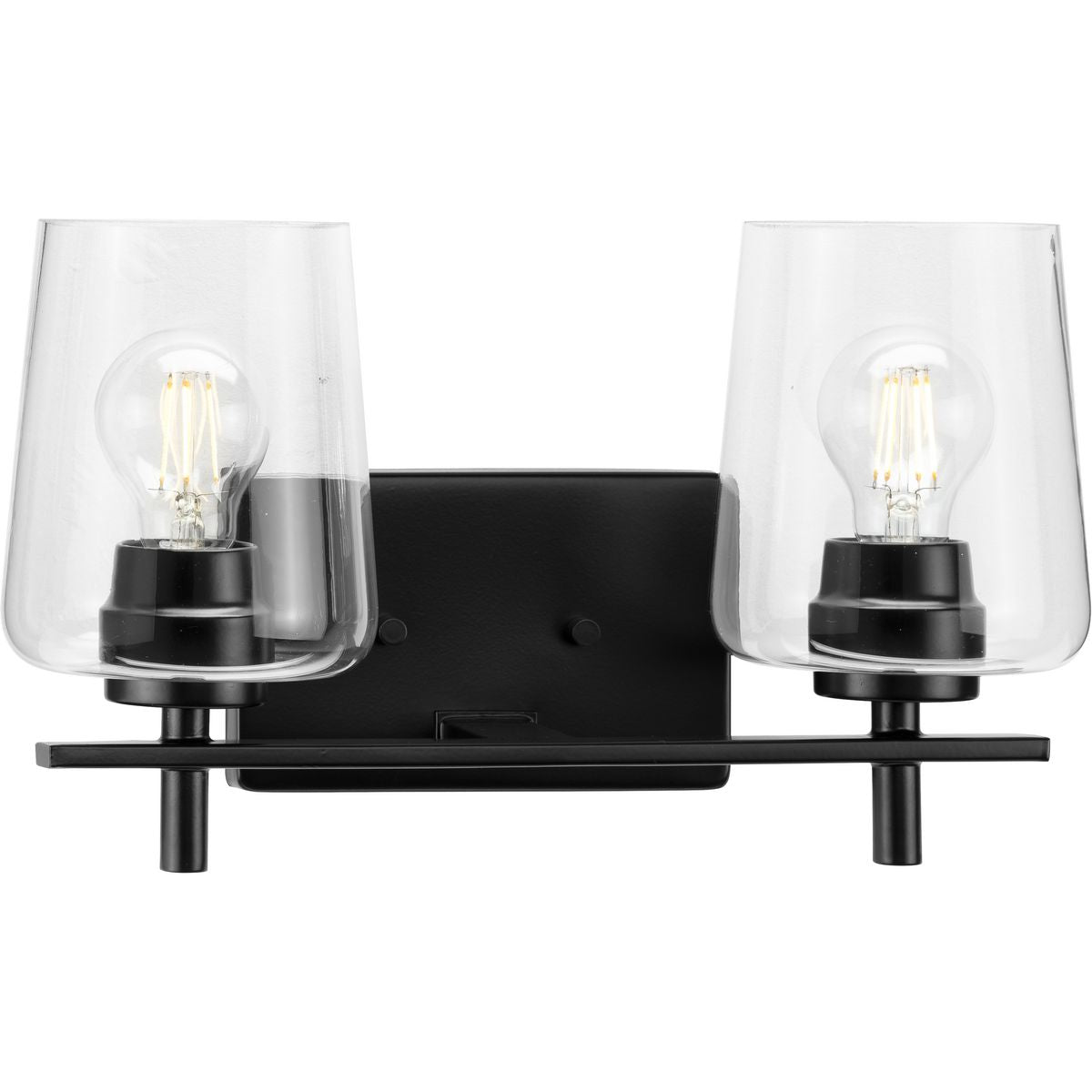 Calais Collection 2-Light Clear Glass Bathroom Vanity Light – Modern Sconce for Bathroom Mirror, Vanity, and Makeup Area – Perfect for Home, Apartment, and Spa Decor