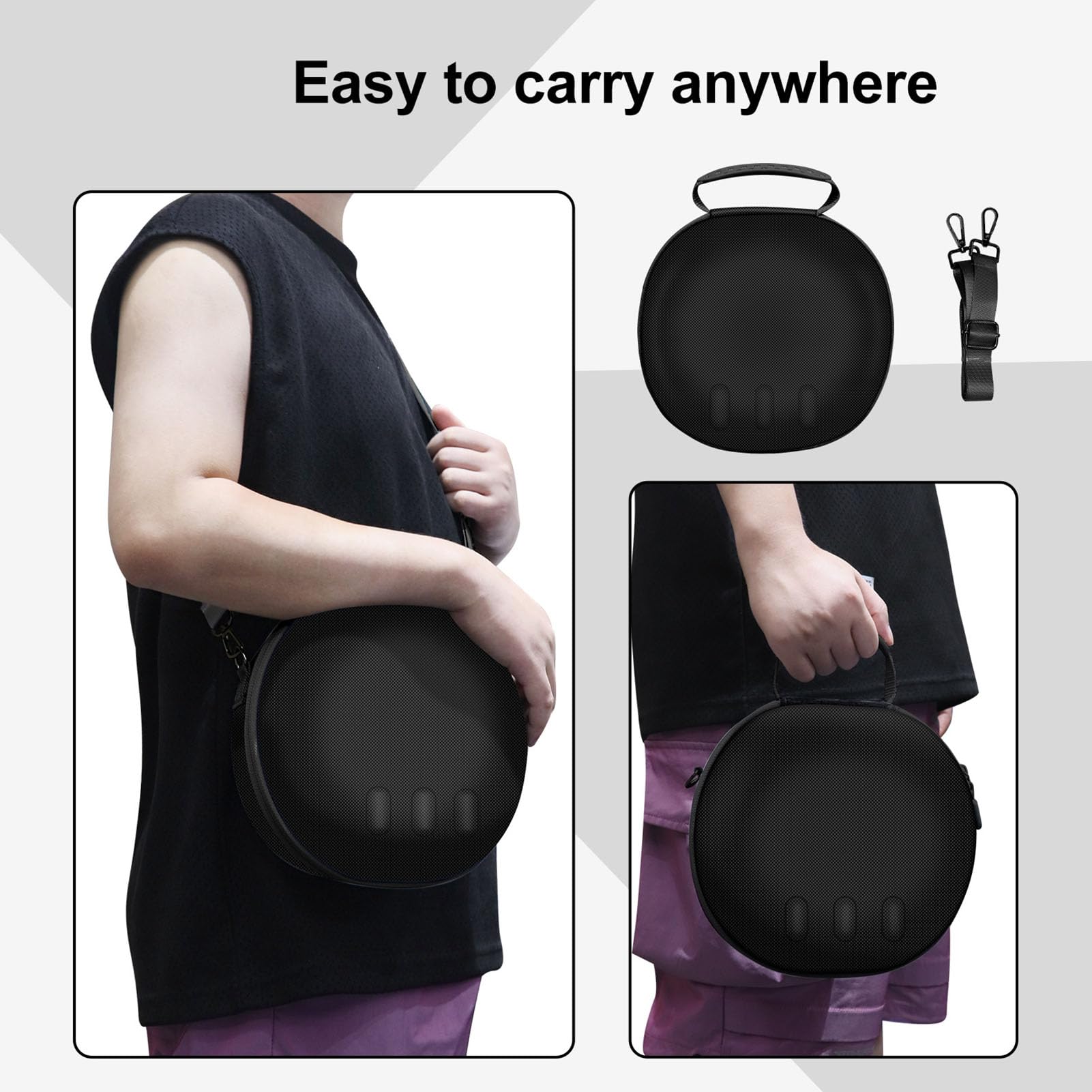 VR Glasses Hard Case - Large Capacity Double Zipper Travel Storage Case for Oculus Quest 2, Meta Quest 3, HTC Vive - Perfect for Outdoor Adventures, Travel & Home Organization