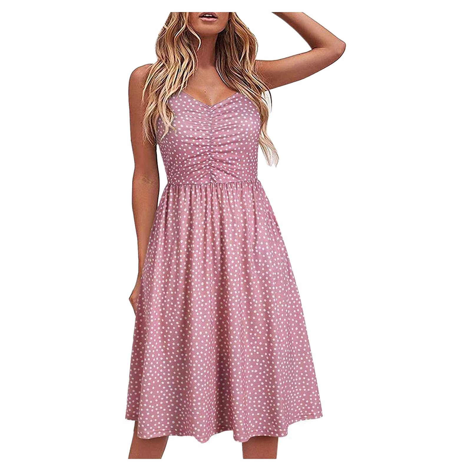 Stylish Black V-Neck Lace-Up Knee-Length Summer Dress for Women - Perfect for Casual Outings, Beach Vacations & Date Nights
