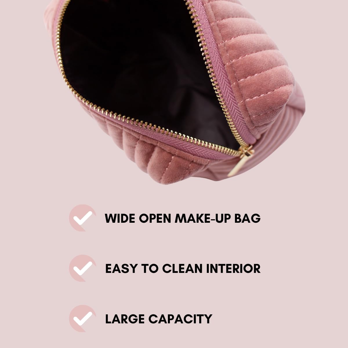 Personalized Velvet Makeup Bag for Women - Custom Quilted Cosmetic Organizer with Zipper, Travel Toiletry Pouch, Aesthetic Storage Bag for Purse | Perfect for Travel, Daily Use & Gift Giving
