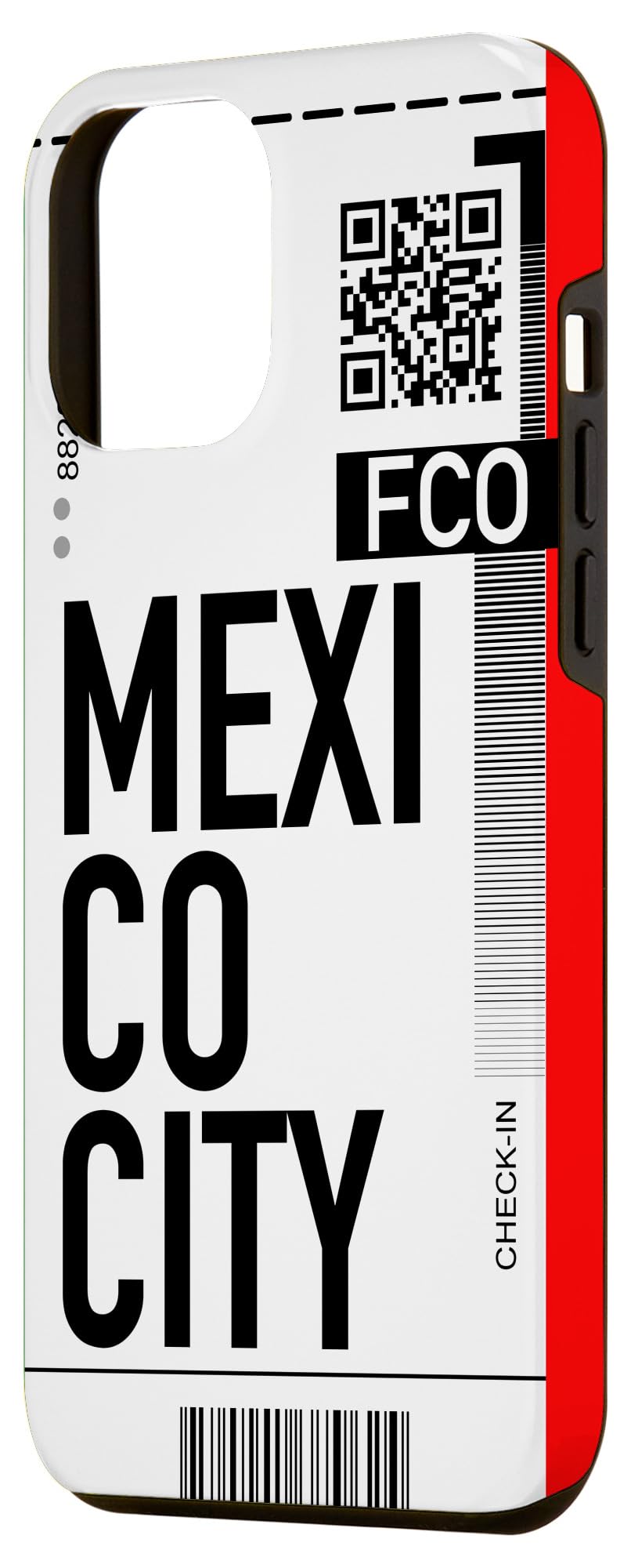 iPhone 12 Pro Max Phone Case - Premium Boarding Pass Design with Mexico City Skyline | Travel Accessory for Airplane Trips & Vacation Souvenir