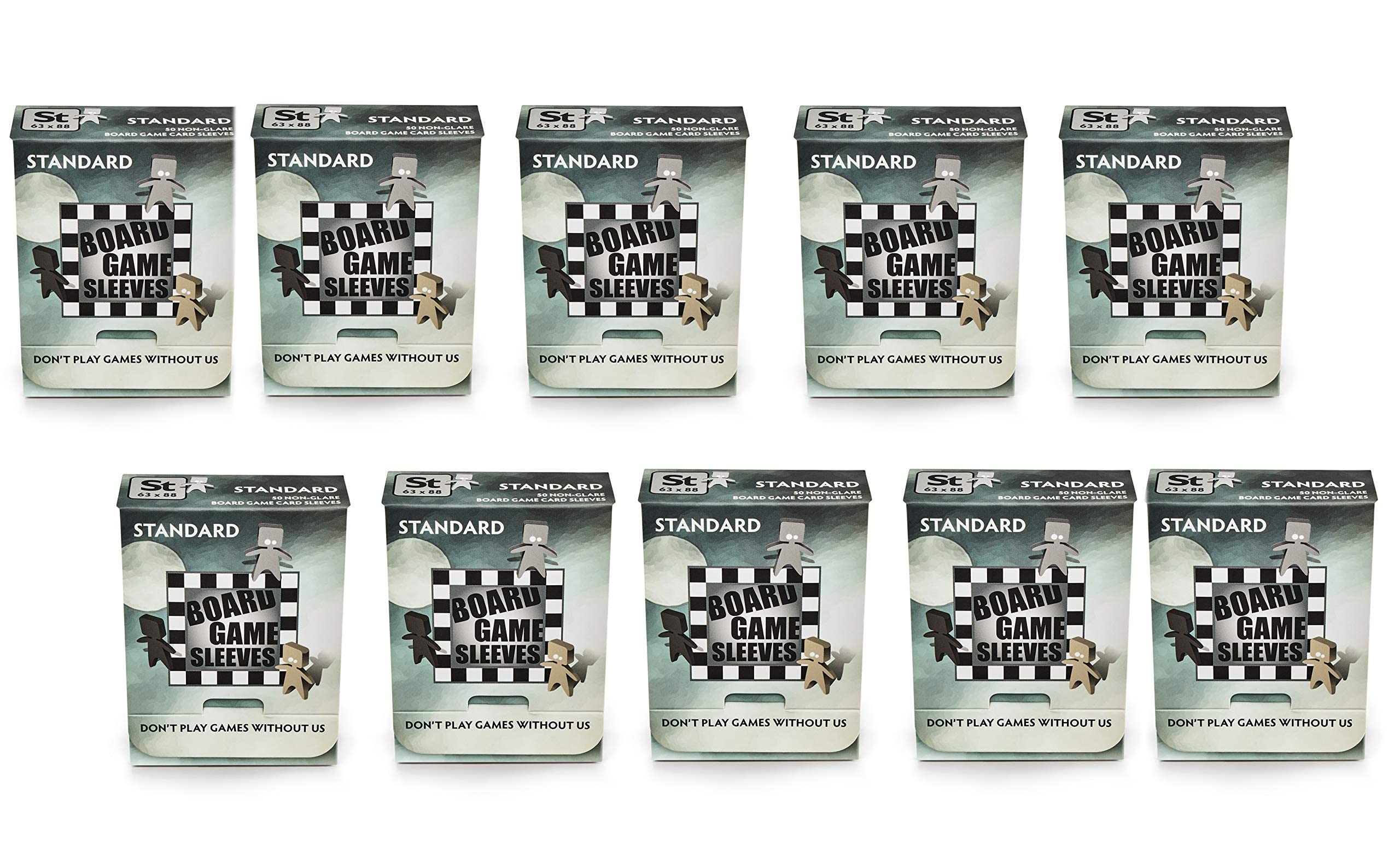 Arcane Tinmen Non-Glare Board Game Card Sleeves - 10 Packs (50 Count Each) - Standard Size Card Protectors for MTG, Pokemon & Trading Cards - Perfect for Game Nights & Card Collectors
