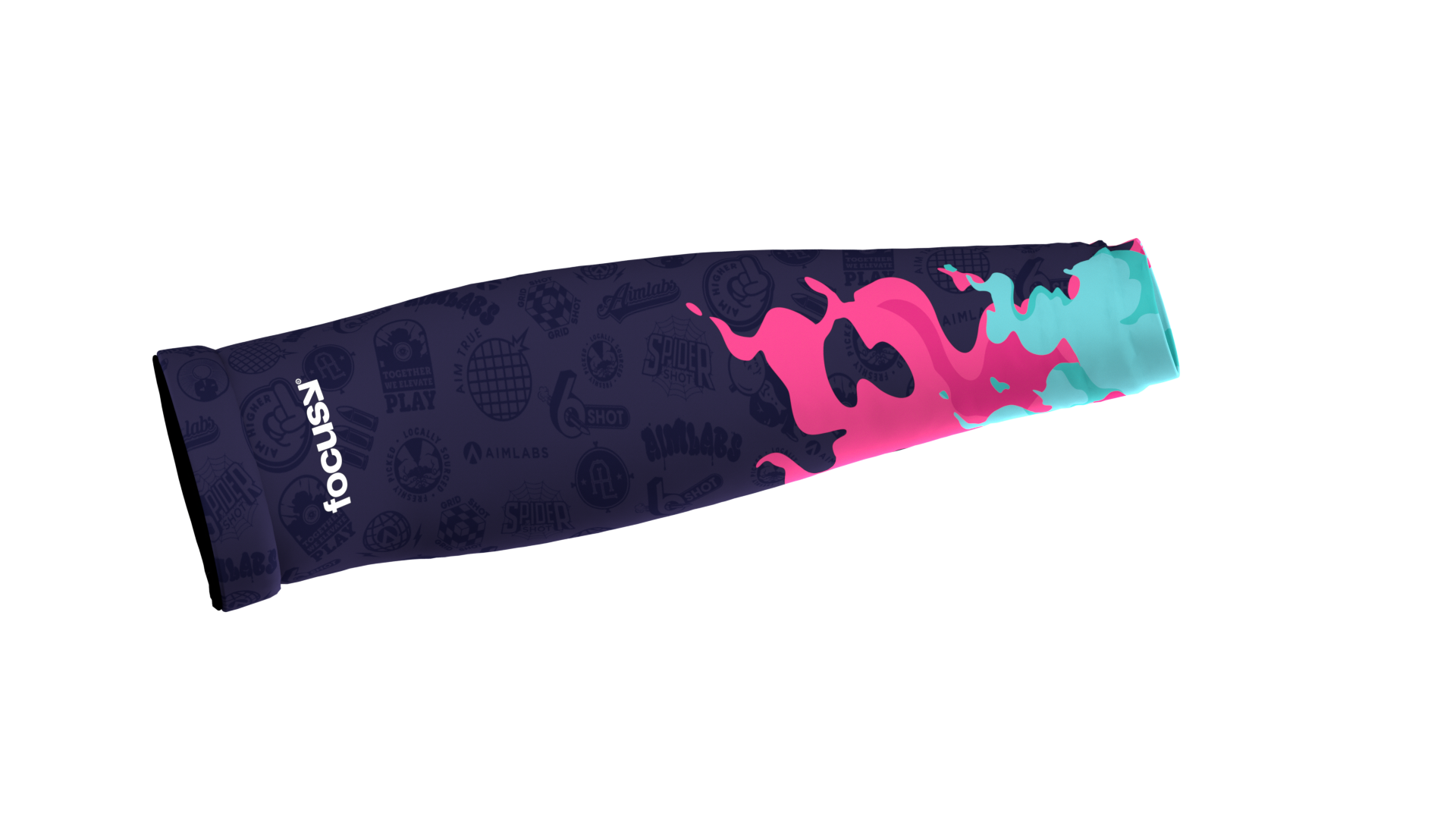 FOCUS X Aimlabs Gaming Arm Sleeve - Breathable Compression Sleeve for Esports & PC Gamers - Improve Aim & Reduce Fatigue (Smoke Color) - Perfect for FPS, MOBA & Streaming Sessions