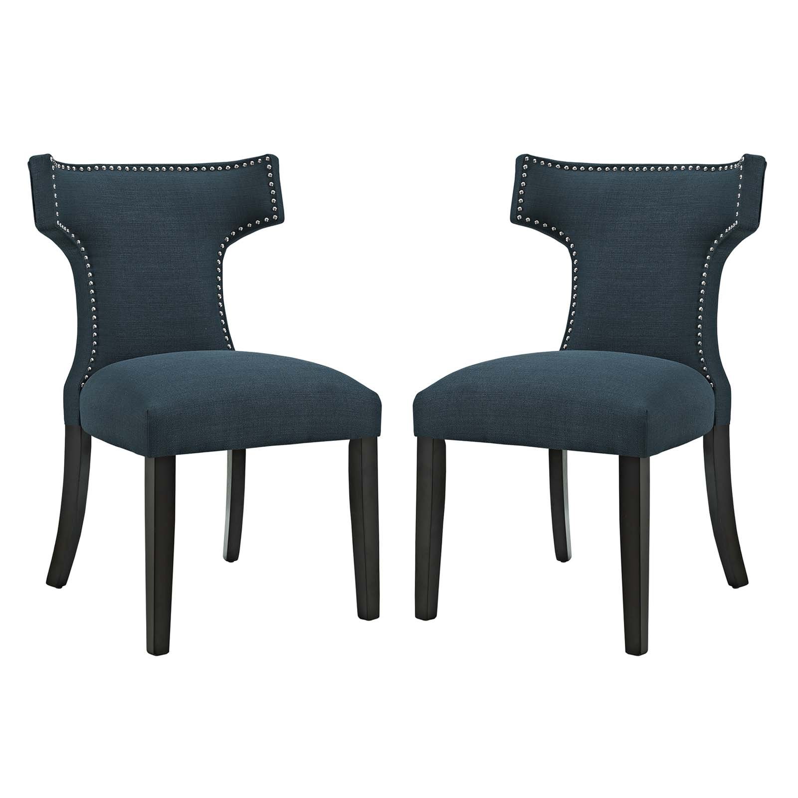 LIVING TRENDS Arc Dining Side Chair Fabric Set of 2 - Modern Upholstered Accent Chairs for Dining Room, Kitchen, or Office - Comfortable & Stylish Seating Solution for Home Decor