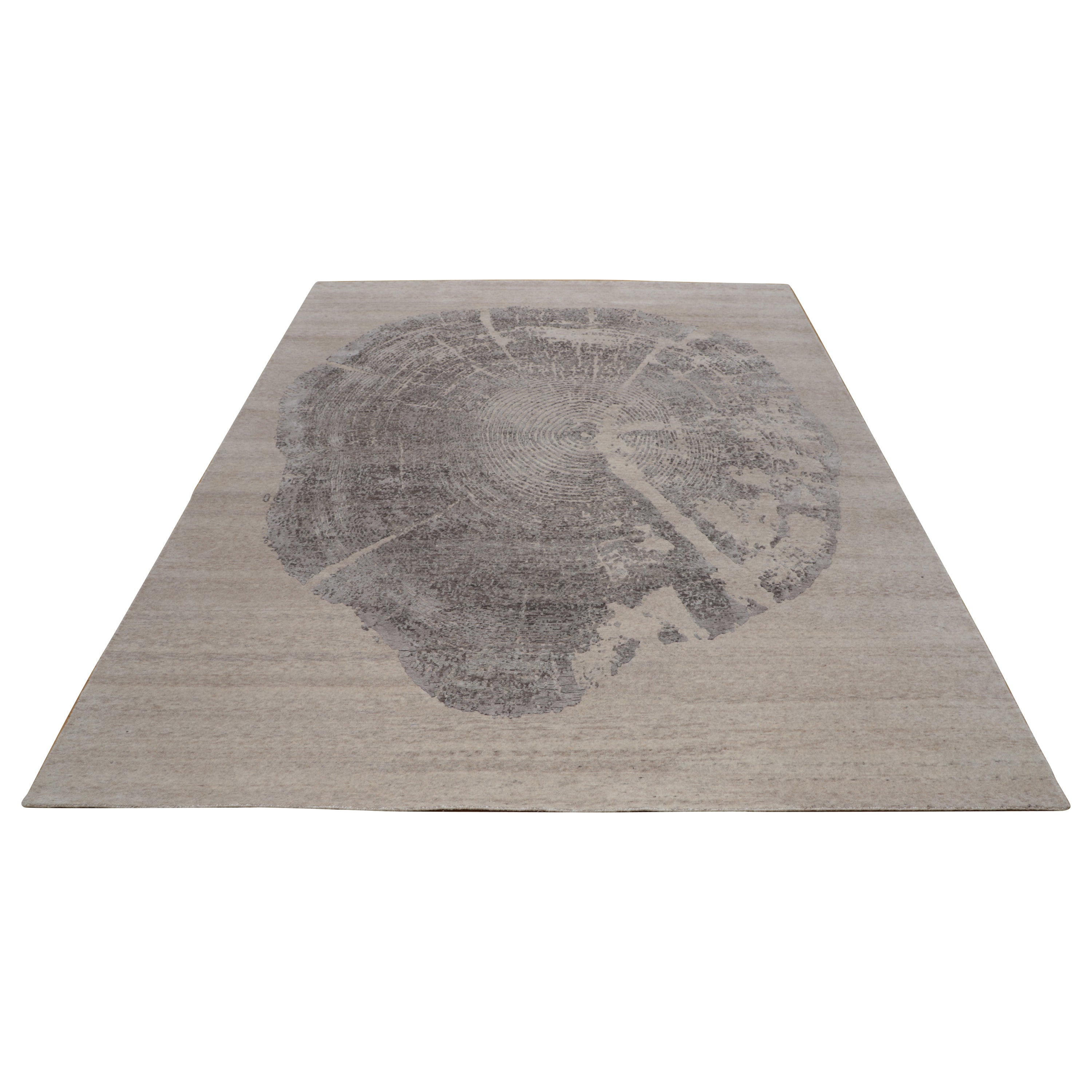 Brown Contemporary Wool Linen Blend Area Rug 8'2