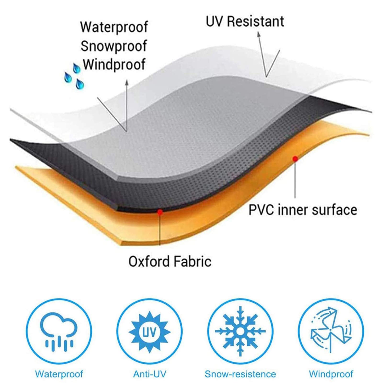 Heavy Duty Waterproof Rectangular Patio Furniture Cover 102