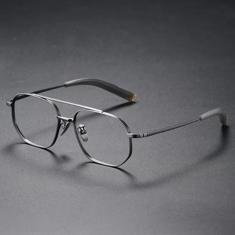 Aror Unisex Full Rim Square Double Bridge Titanium Eyeglasses 47518 - Lightweight Durable Frame for Men & Women - Perfect for Reading, Work, and Fashion Accessories