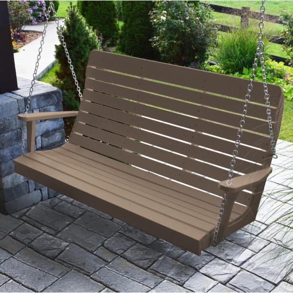A & L Furniture Poly Winston Swing - Durable Outdoor Patio Swing with Weather-Resistant Cushions for Garden, Backyard, and Porch Relaxation