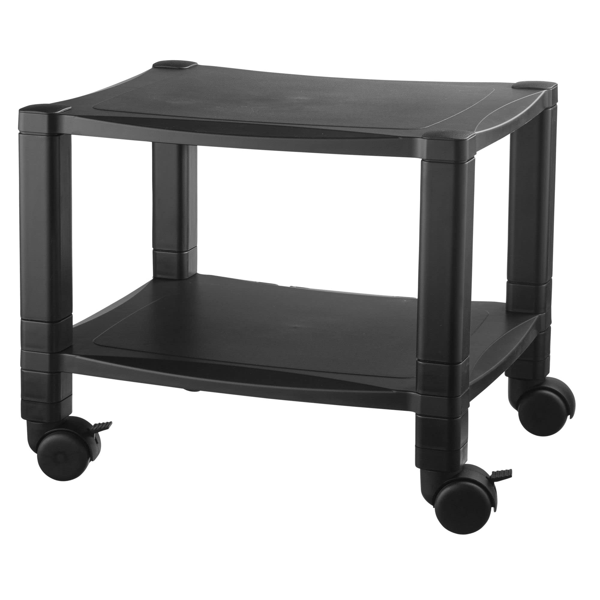 Kantek Mobile Printer Stand Cart with 2 Shelves & Drawer - Adjustable Height, Cable Management, Locking Casters - 17