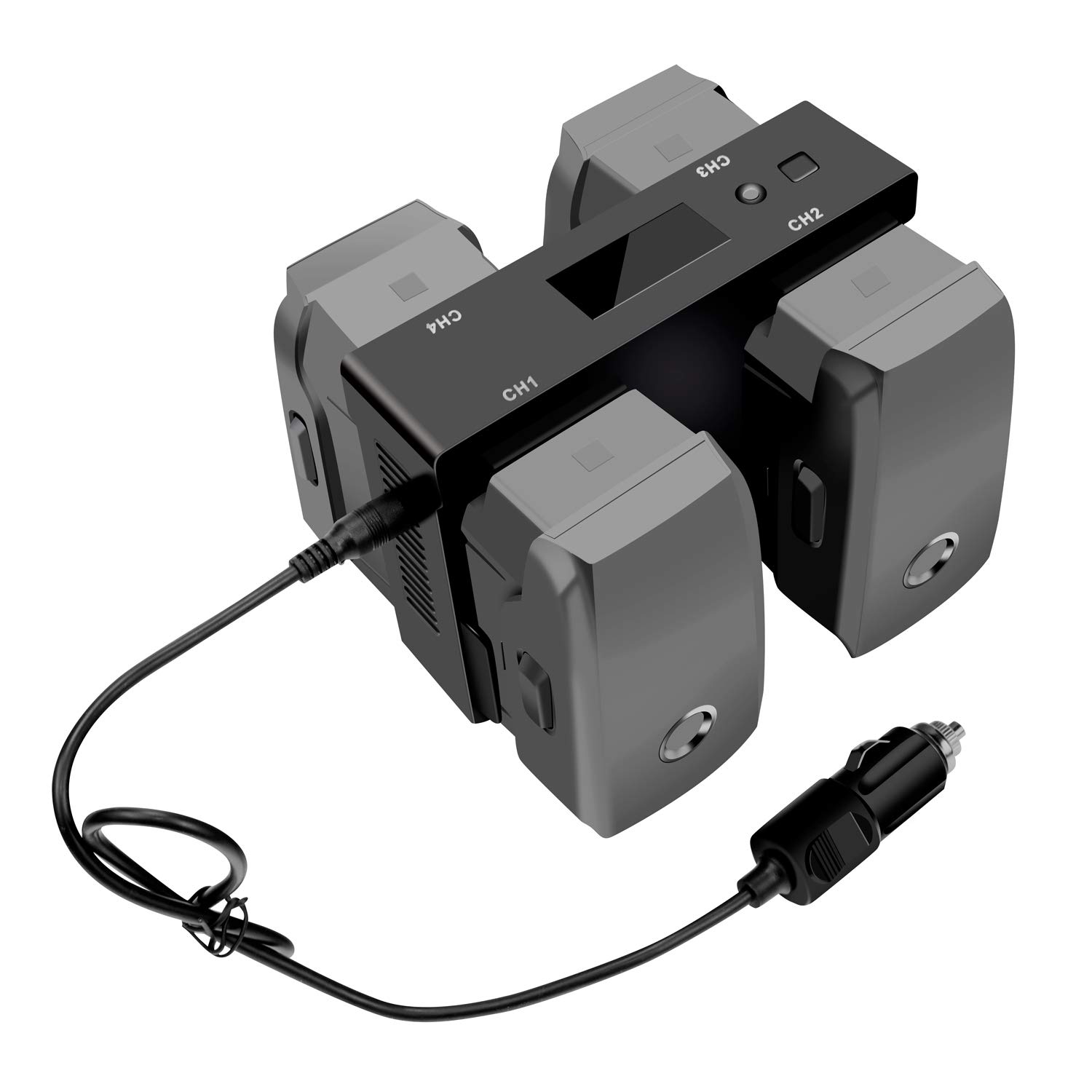 DJI Mavic 2 Pro/Zoom 4-in-1 Quick Charger Station - Fast Home & Car Charger for Tineer Batteries | Perfect for Travel, Outdoor Photography & Drone Enthusiasts