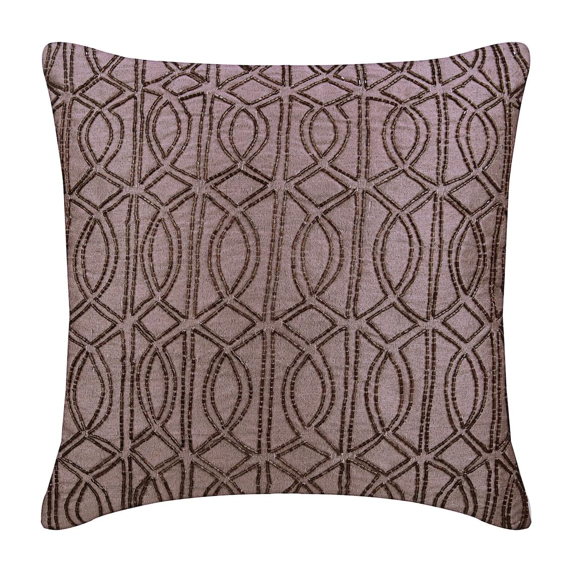 HomeCentric Purple Lattice Trellis Throw Pillow Cover 20x20 Inch (50x50 cm) - Geometric Square Silk Cushion Cover for Sofa, Couch & Bed Decor - Perfect for Living Room, Bedroom & Home Styling