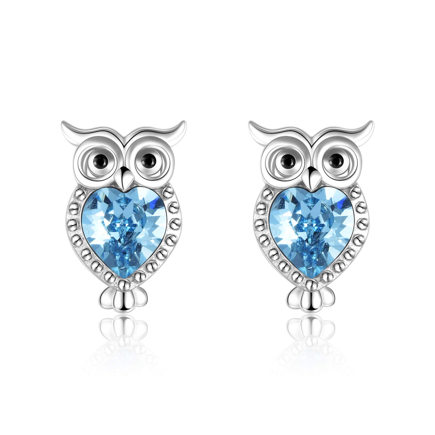 WINNICACA Sterling Silver Moonstone Stud Drop Earrings for Women - Elegant Animal Jewelry Gift for Birthday, Christmas | Perfect for Casual Wear, Office & Special Occasions
