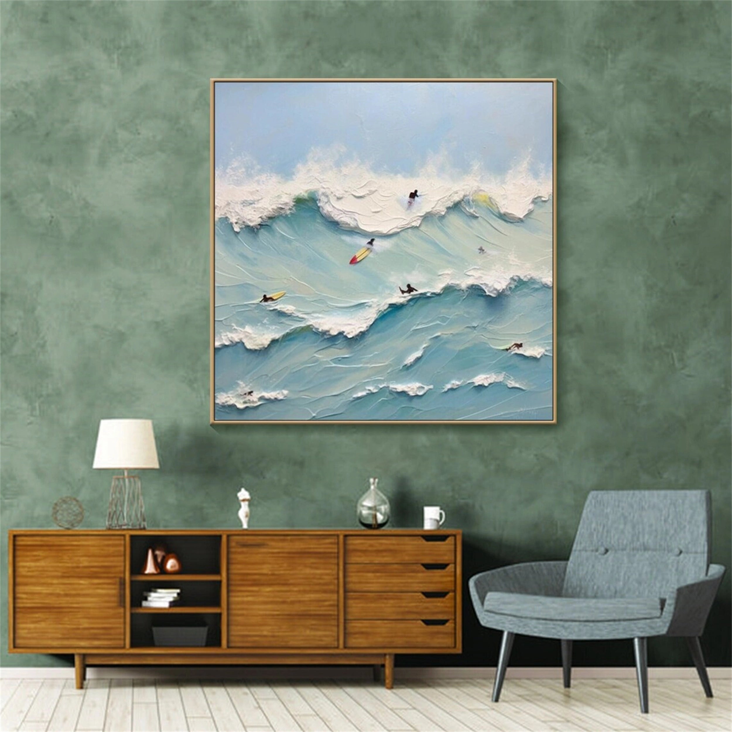 Ocean and Sky Painting #OS 042 - Stunning Coastal Wall Art for Beach House Decor & Living Room