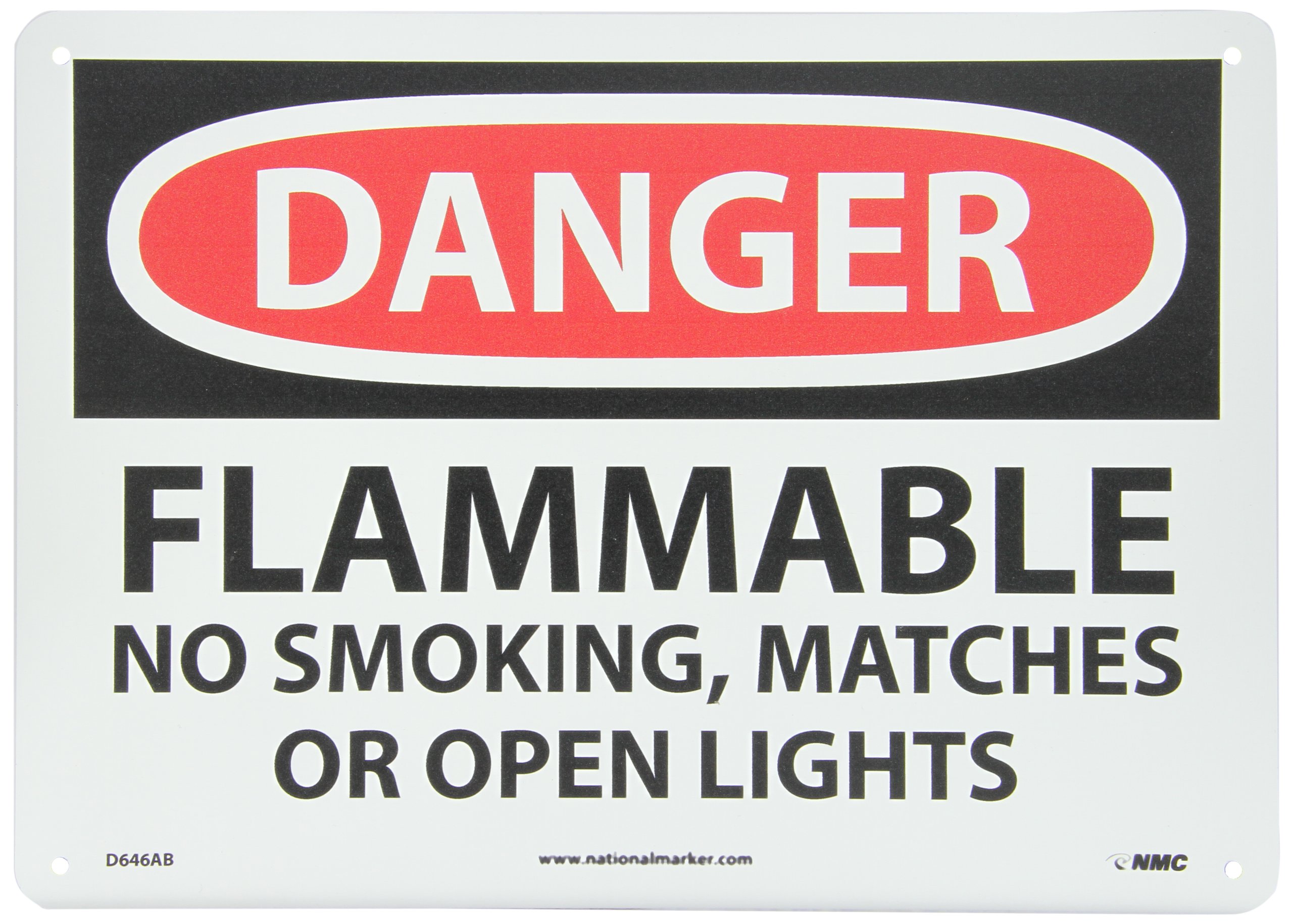 DANGER - FLAMMABLE NO SMOKING MATCHES OR OPEN LIGHTS OSHA Sign | 14