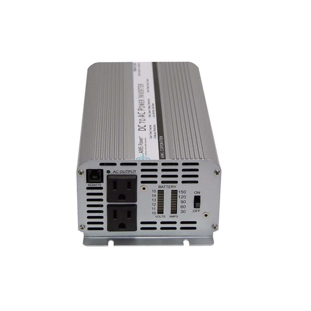 Aims Power PWRINV1250W 1250W 12V DC to AC Power Inverter - Perfect for RVs, Camping & Emergency Power Backup