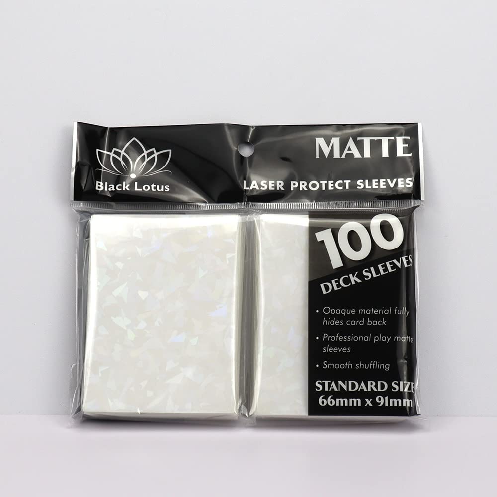 100 PCS/LOT Broken Glass Gemstone Laser Matte Card Sleeves 66x91mm - Holographic Protector for Idol Photos, Trading Cards & Collectibles - Premium Shield Cover (White) - Perfect for TCG Games, Anime Collections & Memorabilia Protection