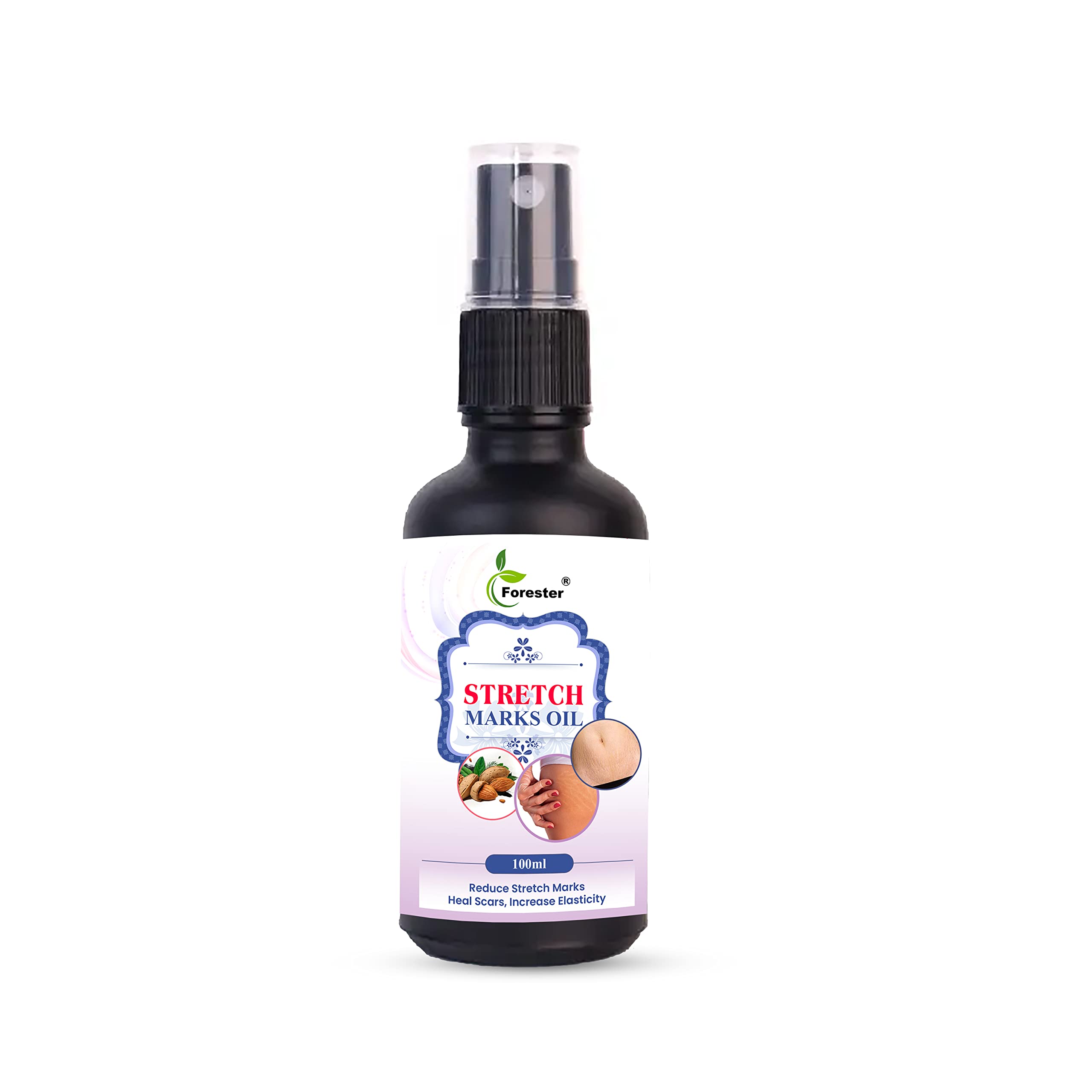 FORESTER Stretch Mark Removal Oil - 100ml Natural Body Care for Pregnancy & Postpartum Skin Hydration - Perfect for Moms & Weight Loss Journey