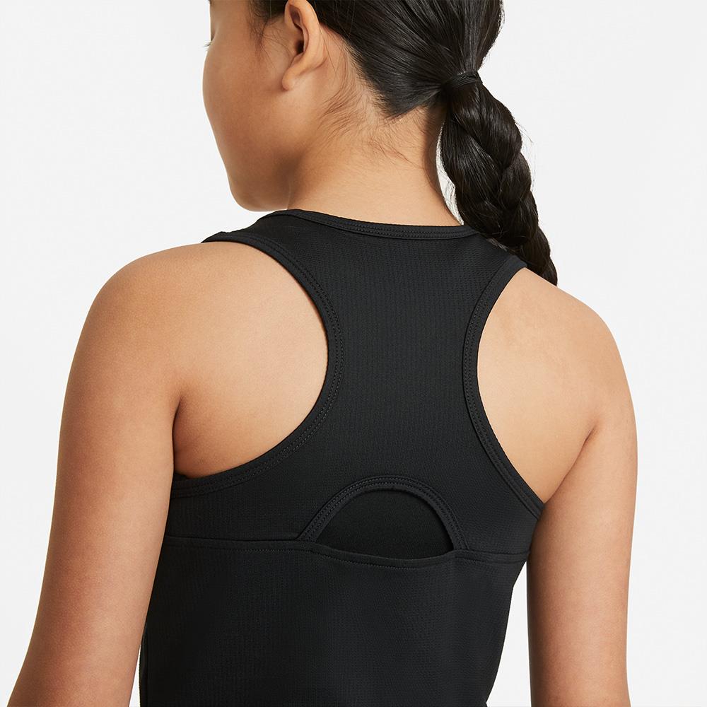 Nike Girls Victory Tank Top - Black & White Athletic Shirt for Running, Yoga, and Gym Workouts