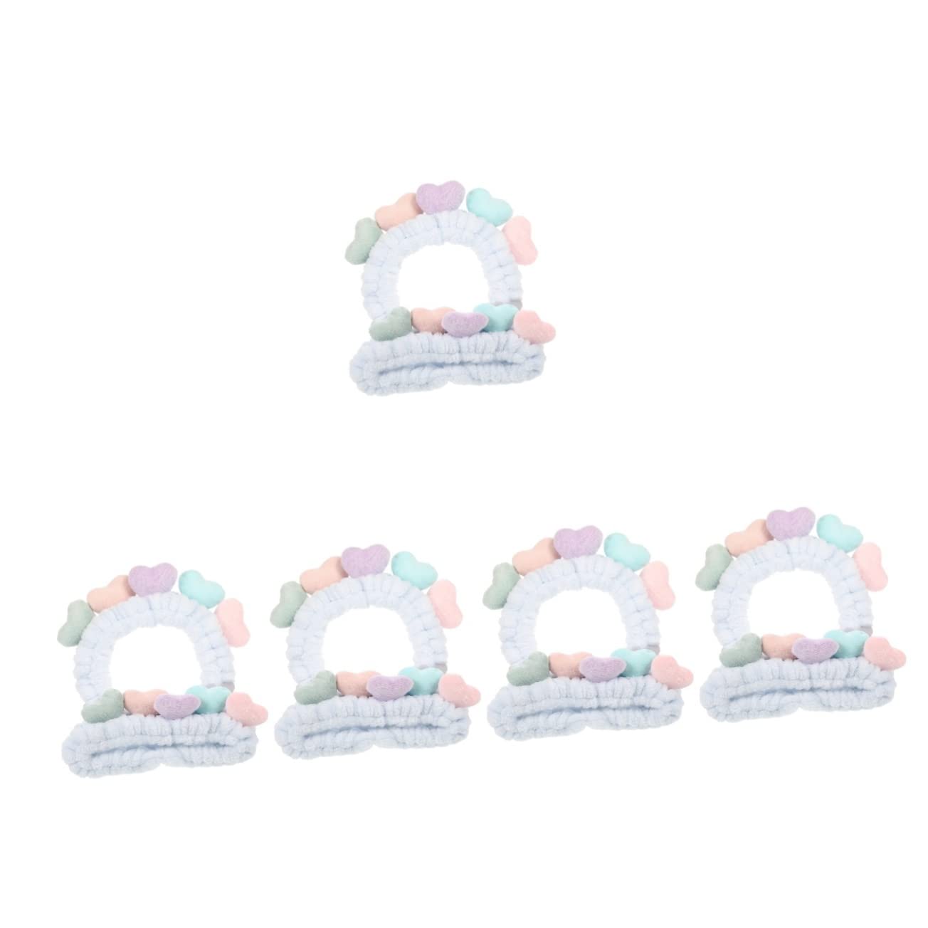 10 Pcs Heart Headband for Women - Soft Spa Hairband for Skincare, Face Washing & Makeup - Adjustable Fabric Head Wrap for Pajamas, Beauty Routine & Relaxation