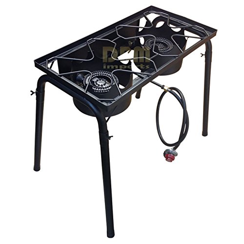 Portable Propane Gas Double High Pressure Burner - Outdoor Camping Stove for BBQ, Picnics & Backpacking Trips