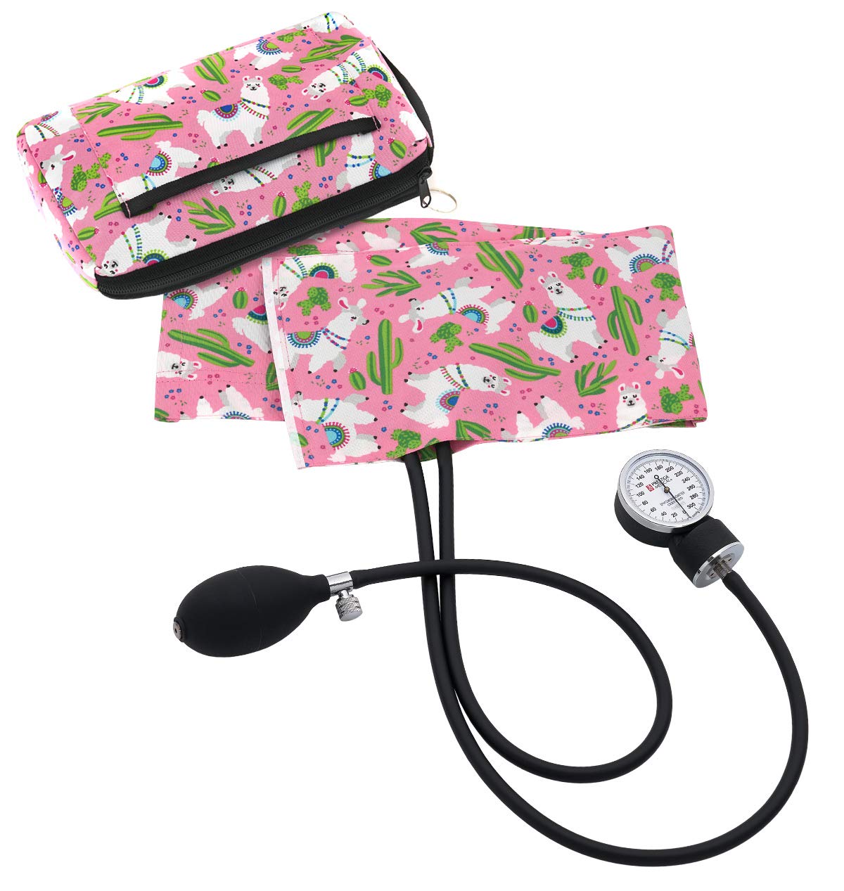 Prestige Medical Premium Aneroid Sphygmomanometer with Carrying Case - Llamas Pink | Accurate Blood Pressure Monitor for Home & Clinical Use | Perfect for Nurses, Doctors & Home Healthcare