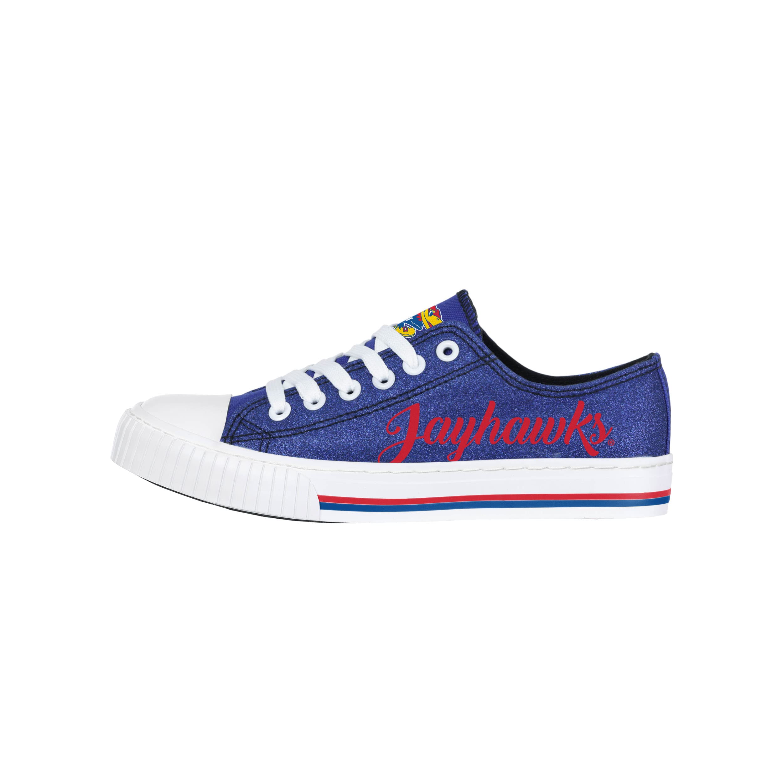 FOCO Women's NCAA College Team Logo Low Top Canvas Sneakers - Comfortable Casual Shoes for School, Sports & Everyday Wear