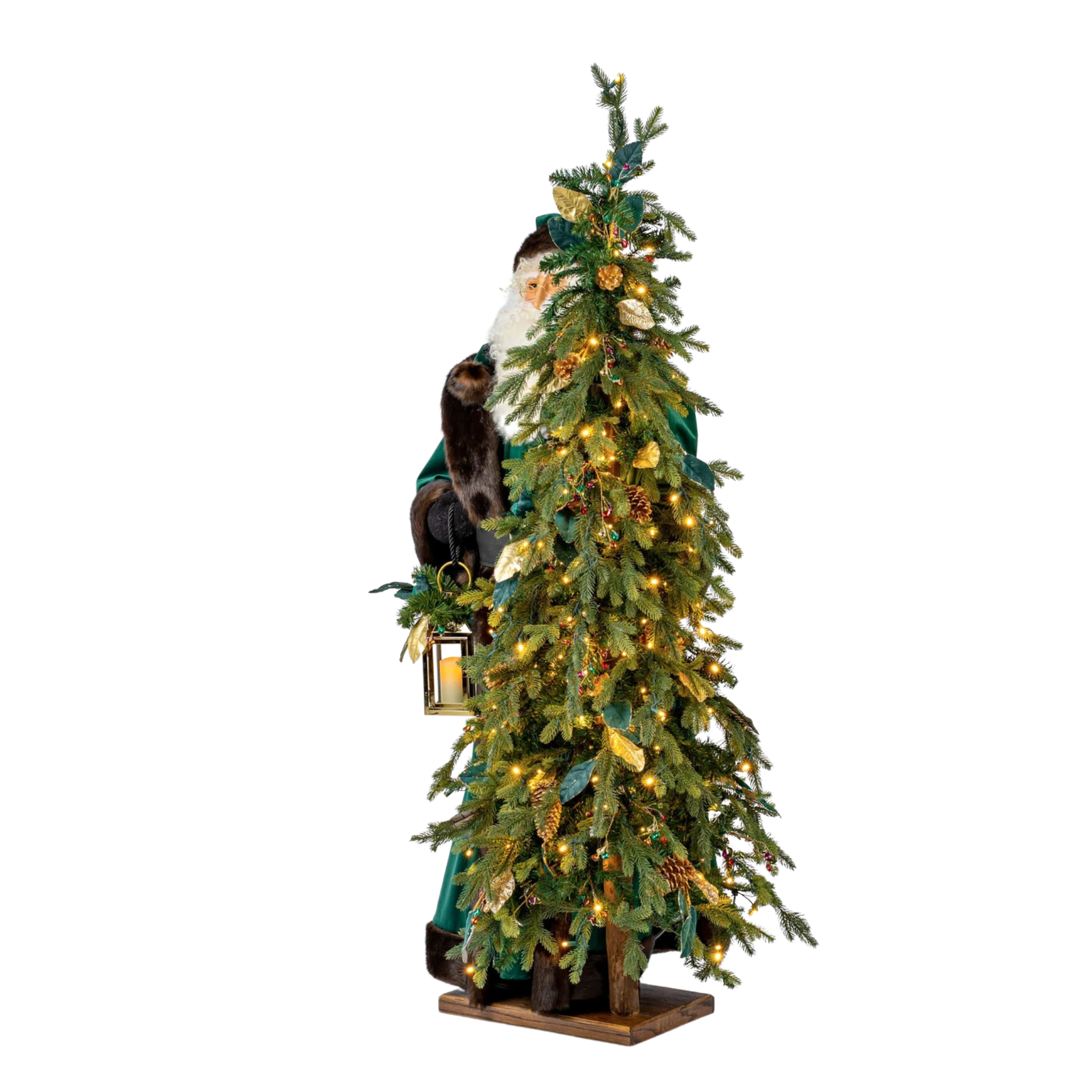 Life-Size Decorative Santa Claus with Christmas Tree - Festive Holiday Home Decor for Christmas Party, Fireplace & Yard Display