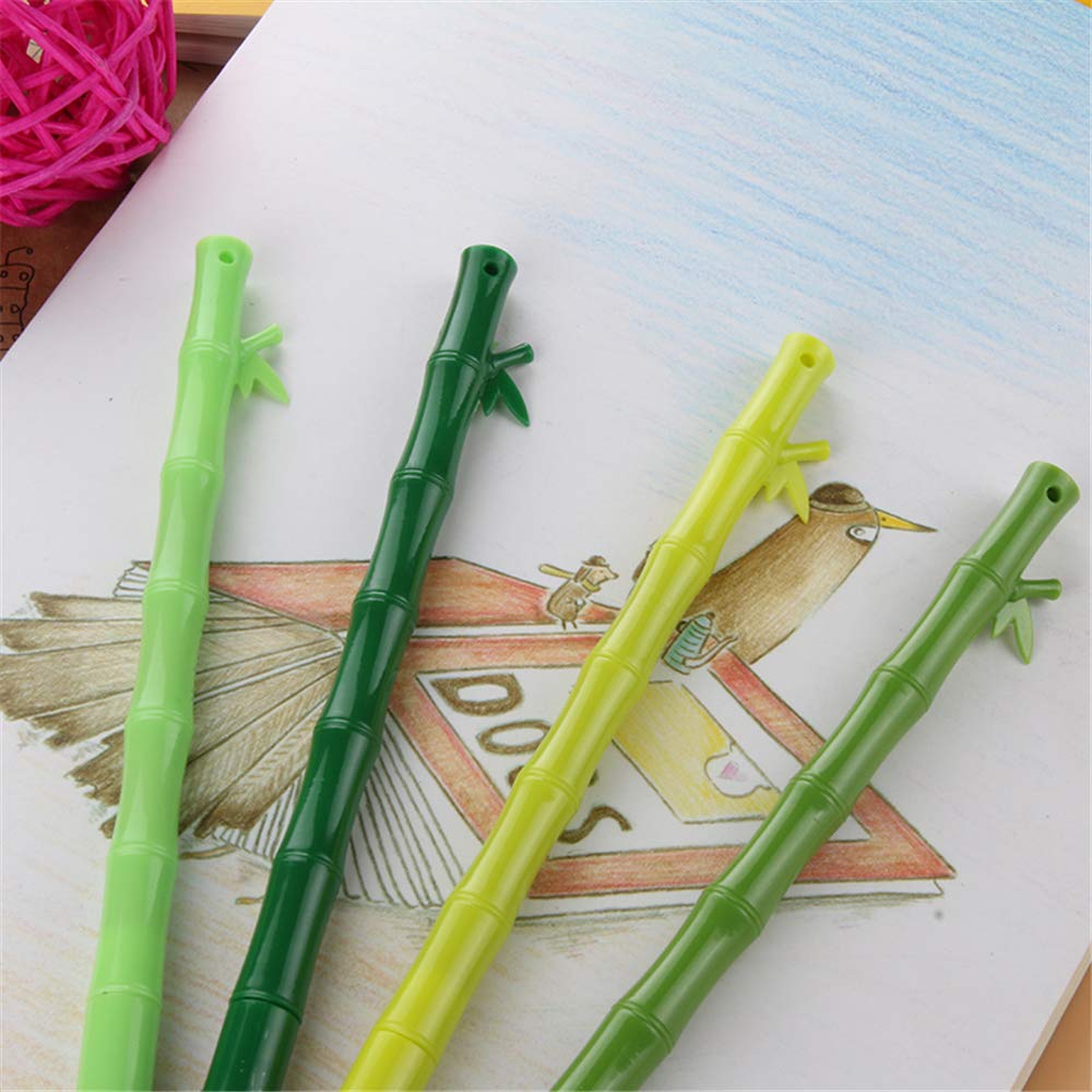 Kawaii Bamboo Gel Pens - 6 Pack Cute Writing Pens for School, Office & Kids | Fun Stationery Gift for Girls, Novelty Gel Ink Pens for Journaling, Note Taking & Creative Writing