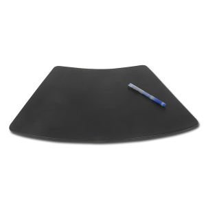 Premium Black Leather 17x14 Conference Table Pad - Non-Slip Round Table Protector for Office Meetings & Dining Room Decor