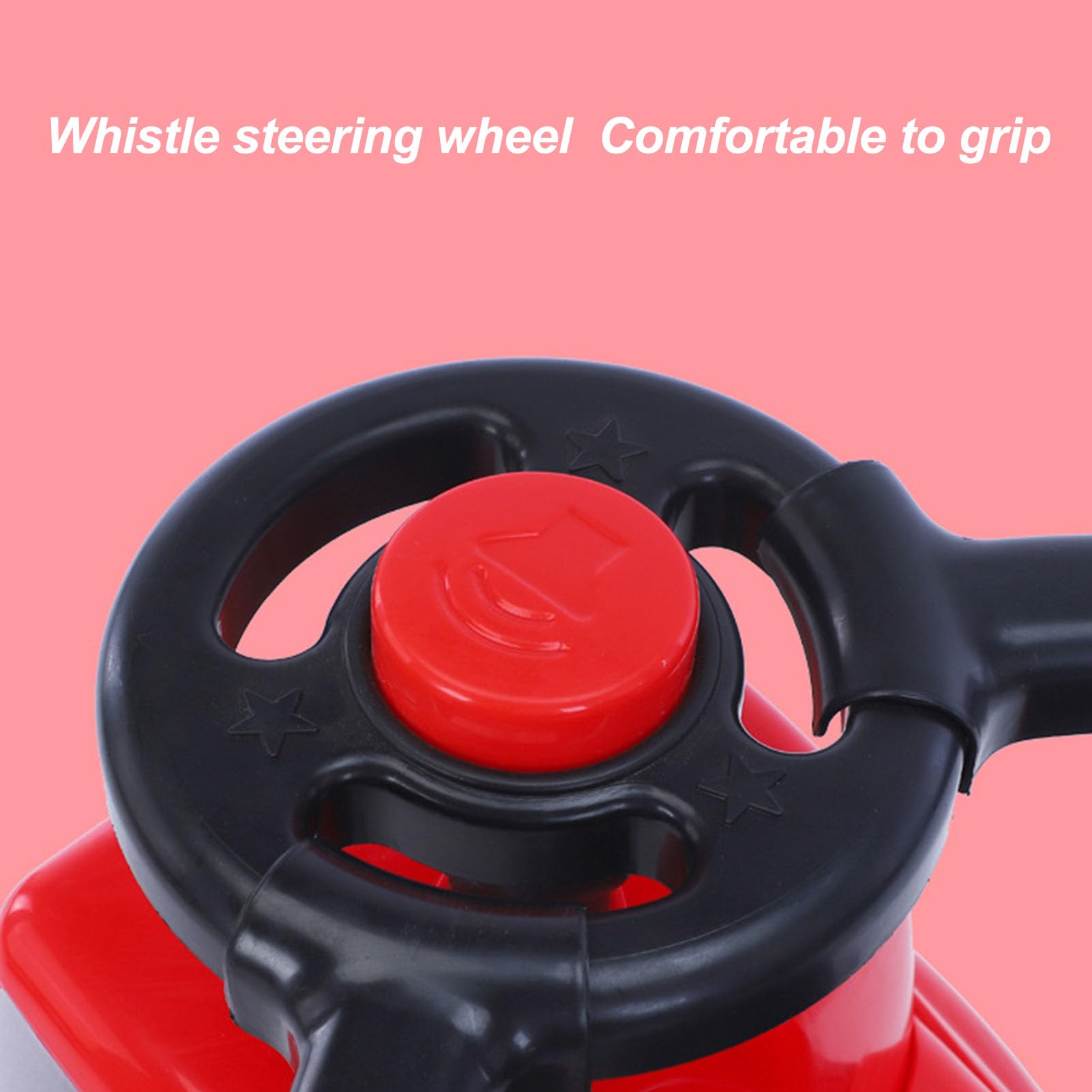 Universal Baby Push Stroller with Steering Wheel - Red Front Wheel Ride-On Buggy for Newborns & Toddlers | Perfect for Outdoor Walks, Park Visits & Shopping Trips