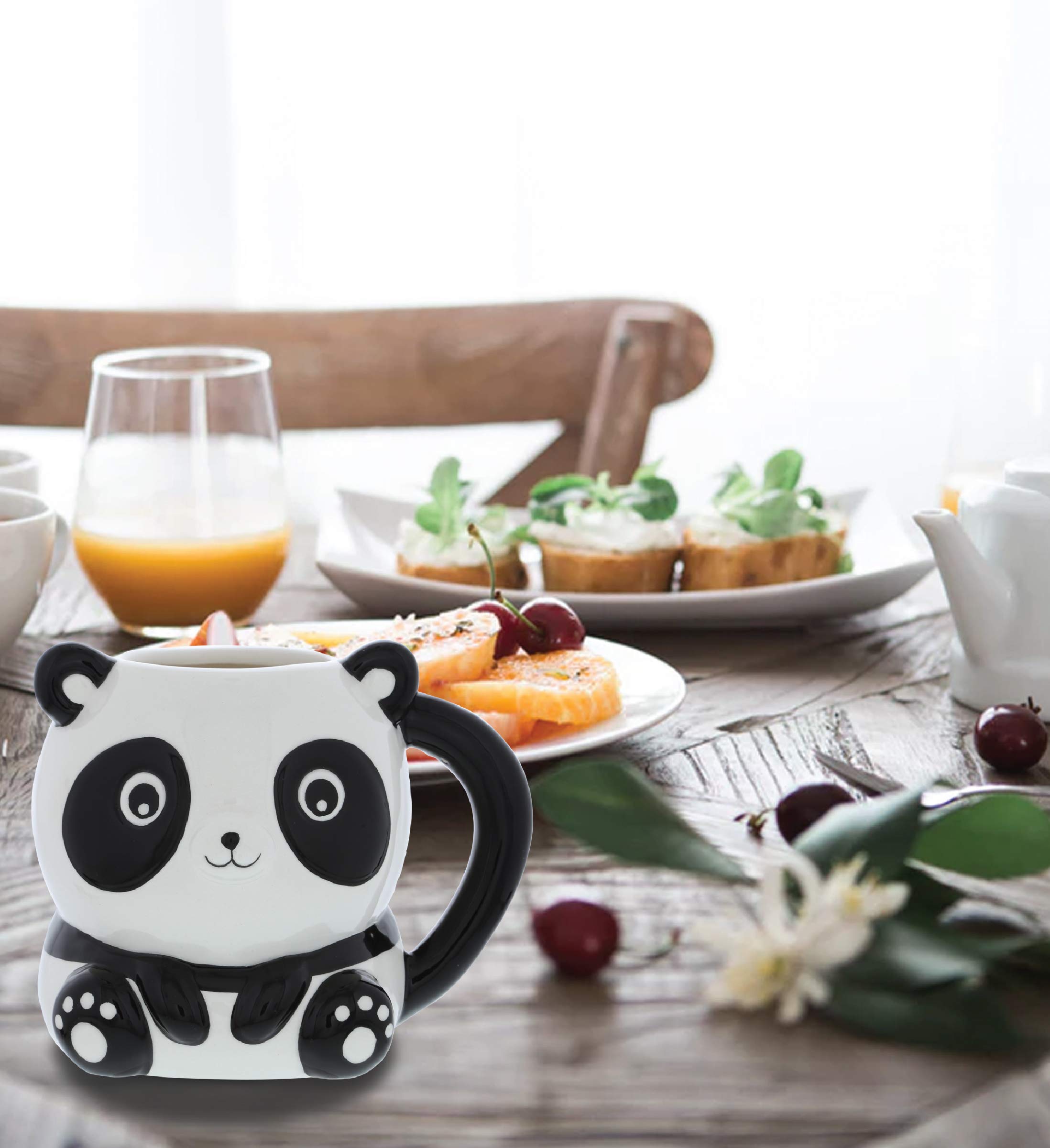 Cute Panda Coffee Mug for Women & Men - 17oz Ceramic Cup for Hot/Cold Drinks - Perfect Gift & Office Use