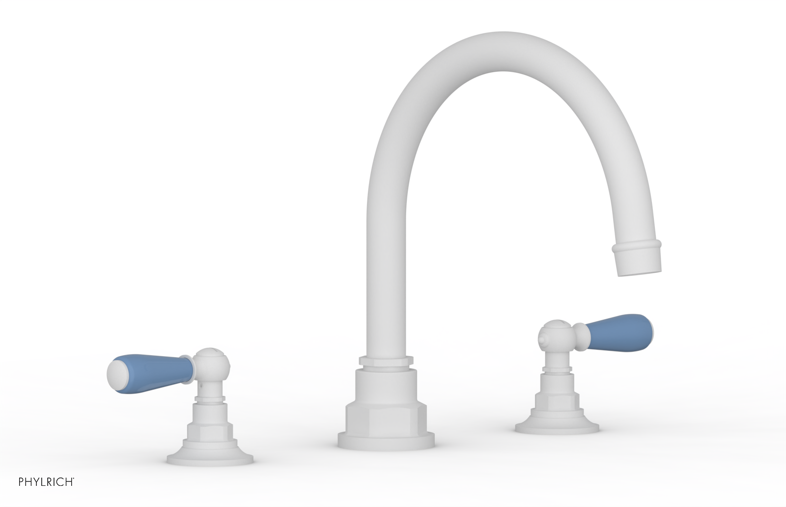 Jamestown Deck Tub Set with Lever Handles - Light Blue Accented Bathroom Fixtures for Outdoor & Indoor Use - 165.41