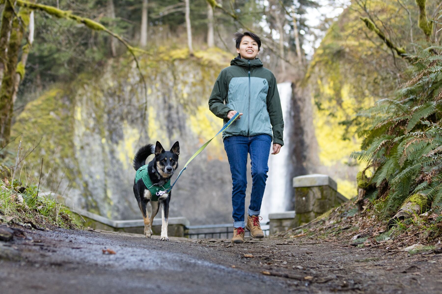 Ruffwear 2-in-1 Overcoat with Built-in Chest Harness in Basalt Gray - Waterproof Dog Jacket for Hiking & Winter Outdoor Adventures