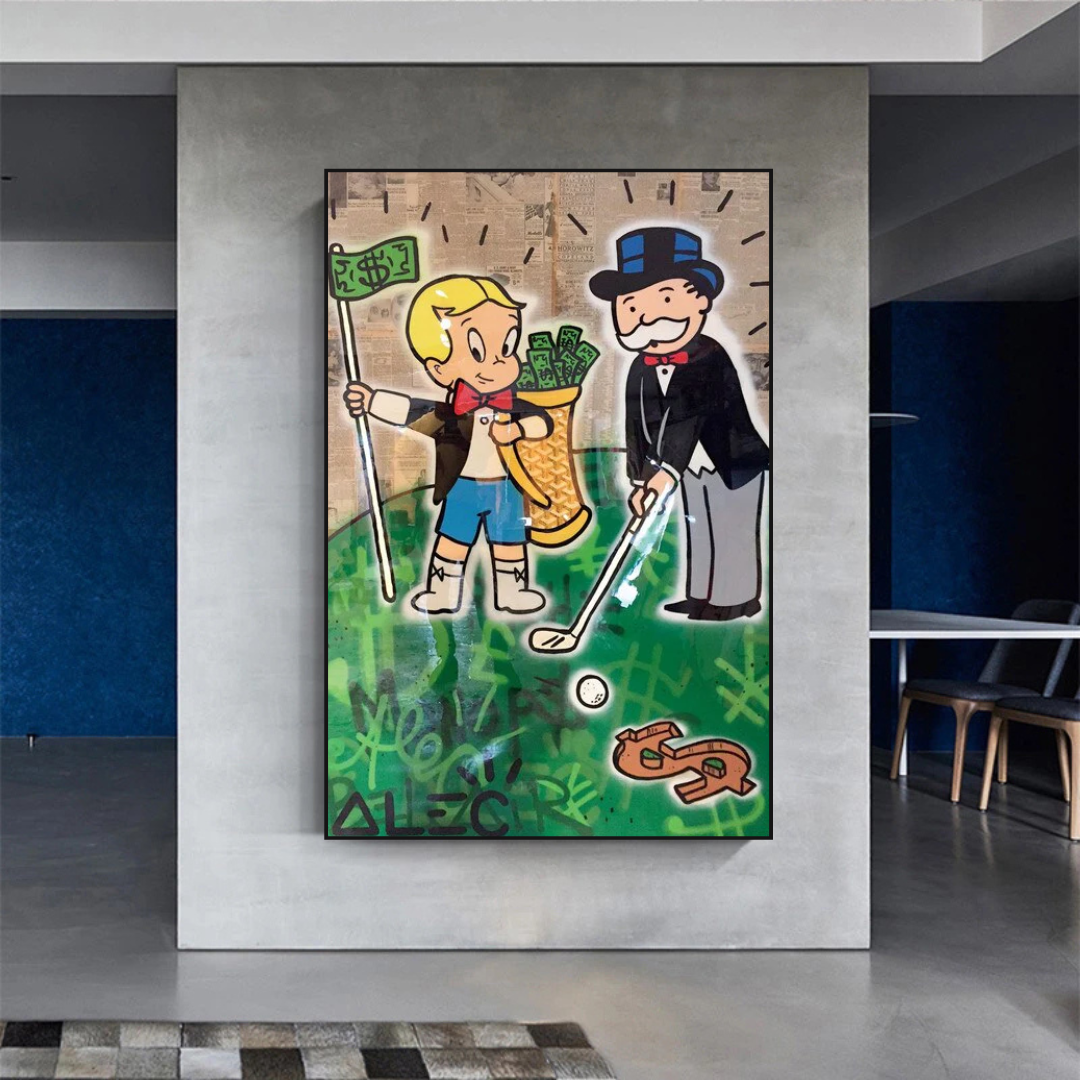 Alec Monopoly Go Yard Golf Canvas Print - Modern Wall Art for Home, Office & Game Room Decor