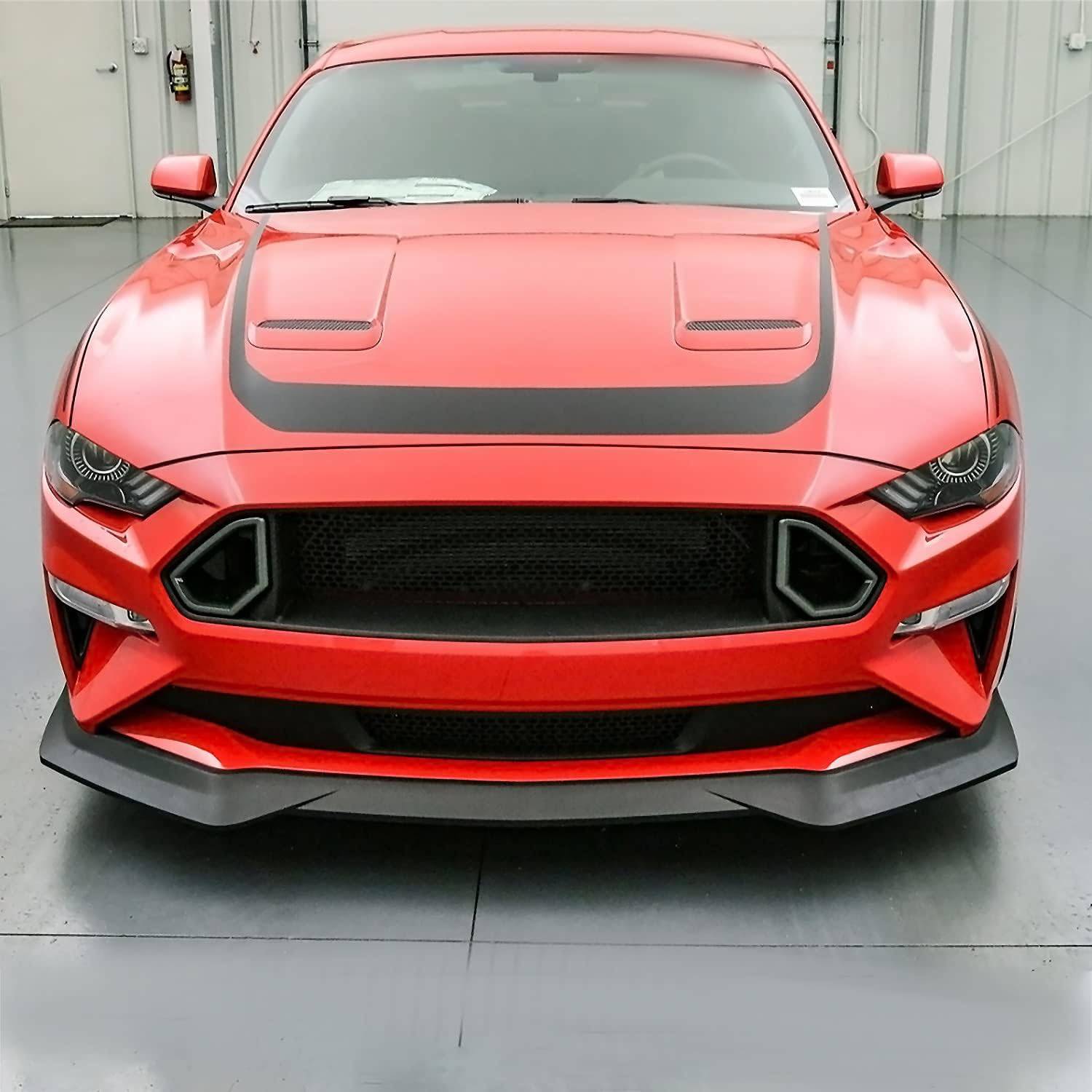 2018-2019 Ford Mustang GT Rock Style Front Bumper Lip Spoiler - PP Material for Enhanced Aerodynamics & Aggressive Look - Perfect for Car Enthusiasts & Street Racing