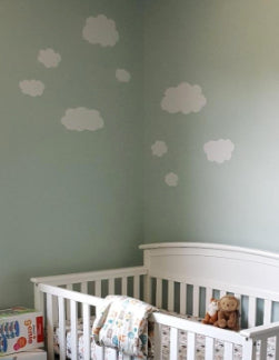 Kids Fluffy Cloud Wall Decals - Removable Nursery Wall Stickers for Baby Room Decor, Boys & Girls Bedroom, Playroom (Set of 12) - Perfect for Birthday Parties, Baby Showers & Home Decoration