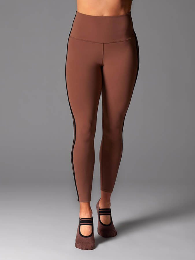 Tavi HW 7/8 Striped Women's Yoga Leggings - High Waist Workout Pants for Running, Gym & Lounge Wear
