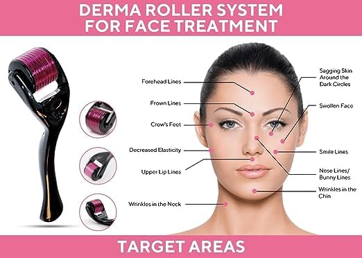 ELIIOUS Derma Roller with 540 Titanium Alloy Micro Needles - Hair Growth Treatment for Men & Women | Stimulates Hair Follicles, Reduces Hair Loss | Safe & Effective Beard & Scalp Care | Perfect for At-Home Hair Regrowth Therapy & Skin Rejuvenation