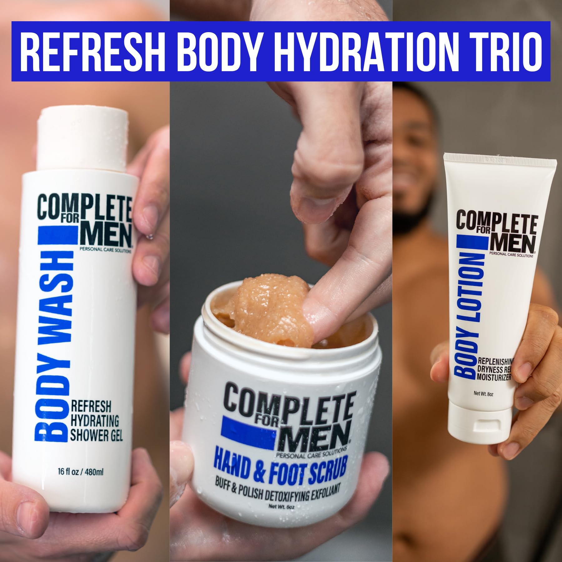 Premium Men's Grooming Kit - 10-in-1 Skincare Set with Body Lotion, Face Wash, Aftershave, Exfoliating Scrub, Anti-Chafing Cream, Body Wash, Eye Cream, Shampoo & Conditioner, Anti-Aging Cream & Shaving Cream - Perfect for Daily Routine, Travel & Gift Giving
