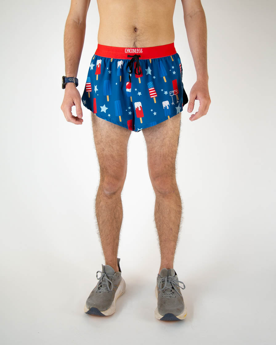 Men's USA Popsicles 2 DS Split Running Shorts - Lightweight Athletic Shorts for Training, Jogging & Gym Workouts